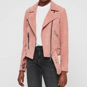 All Saints pink Gildy suede jacket